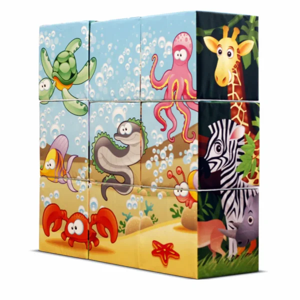 Sedací kostky Mega Puzzle 40 cm s libovolným potiskem: Polyester + pevná výplň - SET 9 ks